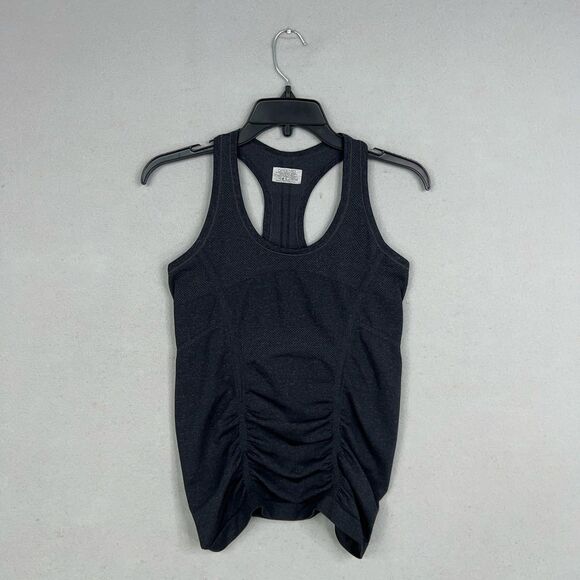 Athleta Tops - Athleta Top Womens XS Black Fast Track Racer Ruched Athletic Yoga Gym Training